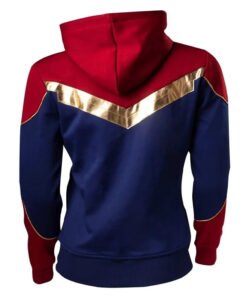 Carol Danvers Brie Larson Captain Marvel Red and Blue Hoodie